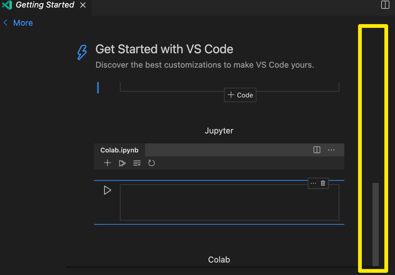 Notebook getting started - scroll area for customisation previews is ...