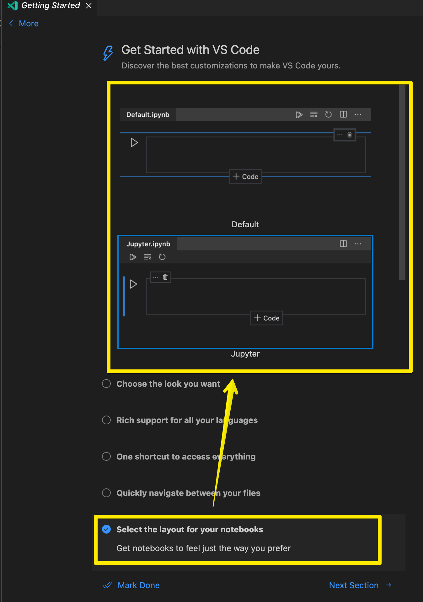 Getting started - narrow horizontal space - step preview appears on top ...