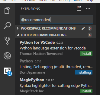 Python extension recommendation not shown on top · Issue #37418 ...