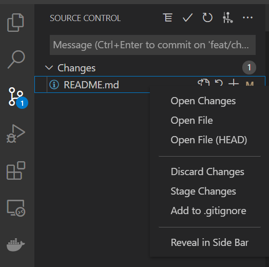 Bring back stash changes in the source control file context menu