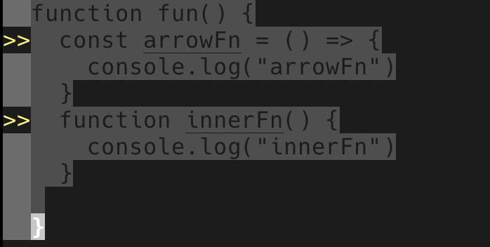 Incorrect range from function object for arrow function in ts/js ...