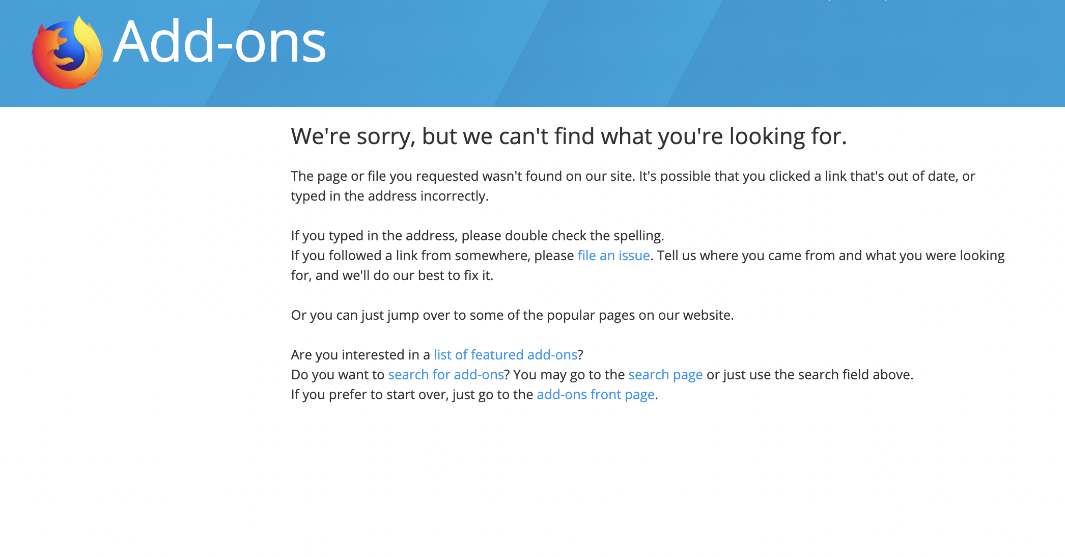Link is not working · Issue #1418 · mozilla/addons · GitHub