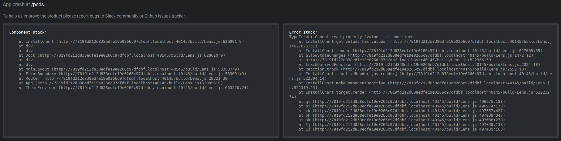 App crash at /pods · Issue #4567 · lensapp/lens · GitHub