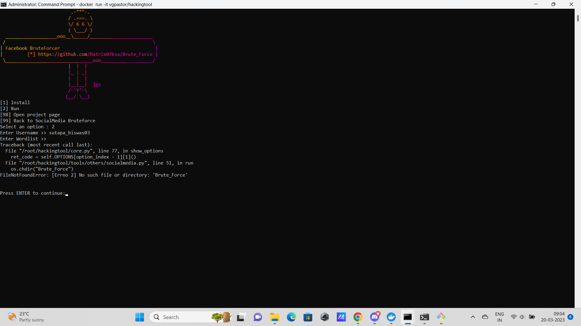 Brute Force not working · Issue #356 · Z4nzu/hackingtool · GitHub