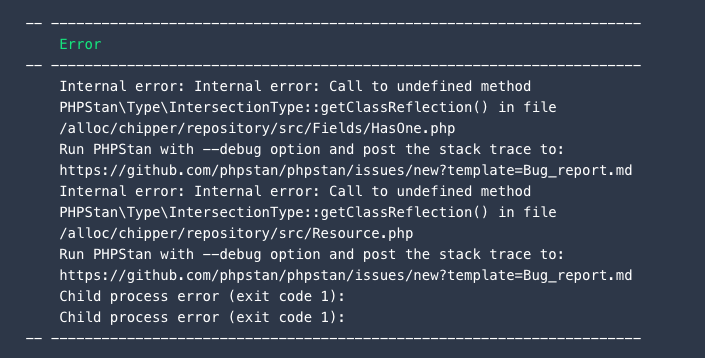Call to undefined method IntersectionType::getClassReflection() · Issue ...