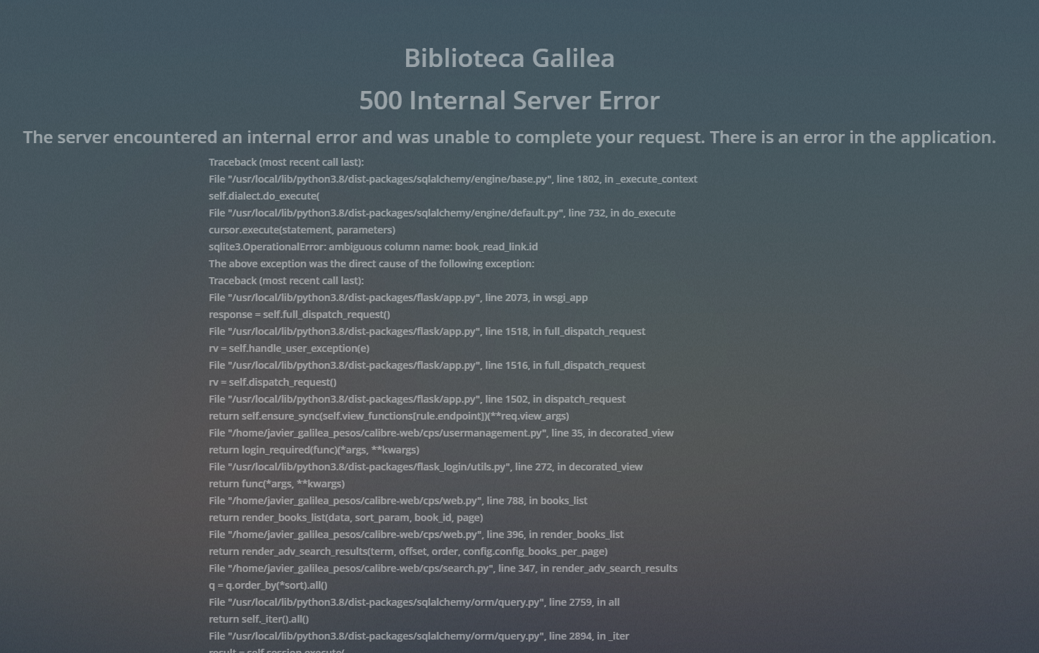 Advanced search return a 500 Internal Server Error when read status ...