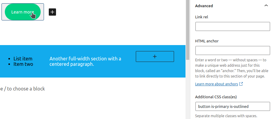 button style applied to parent div