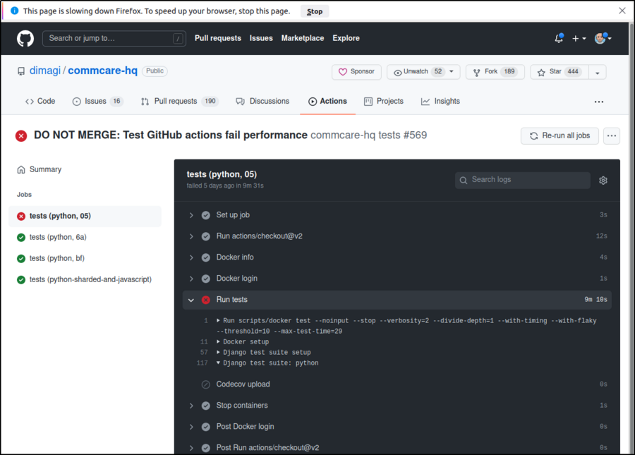linux warning unresponsive script firefox