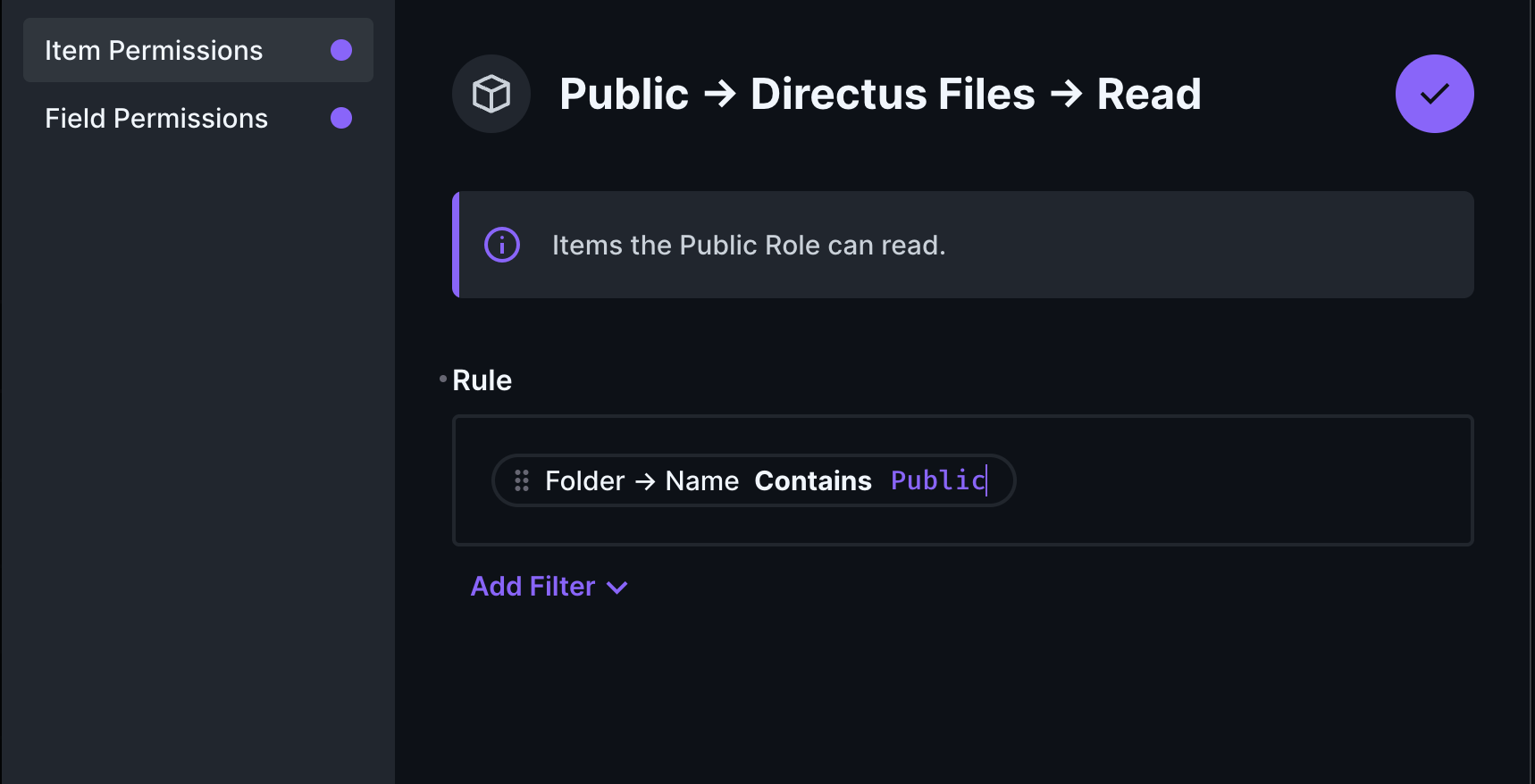 Directus_files item permissions Rule - Filter not working as expect w ...