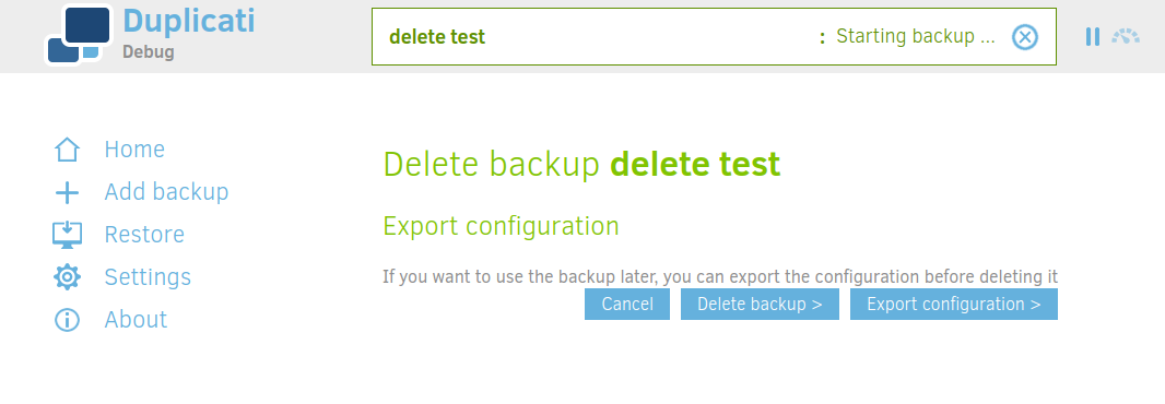 Deleting never used configuration appears to trigger backup · Issue ...