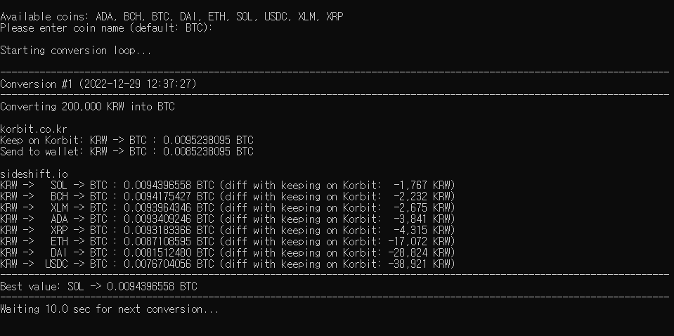 GitHub - ipasechnikov/KorbitSideShiftCryptoConverter: Find best rate to ...