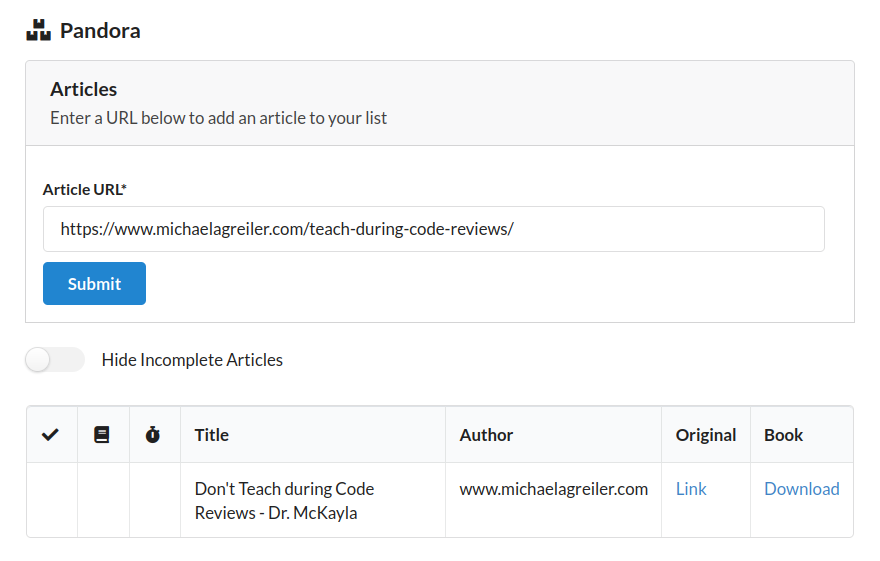 GitHub - oliveryh/pandora: Converts articles into kepub files and syncs ...