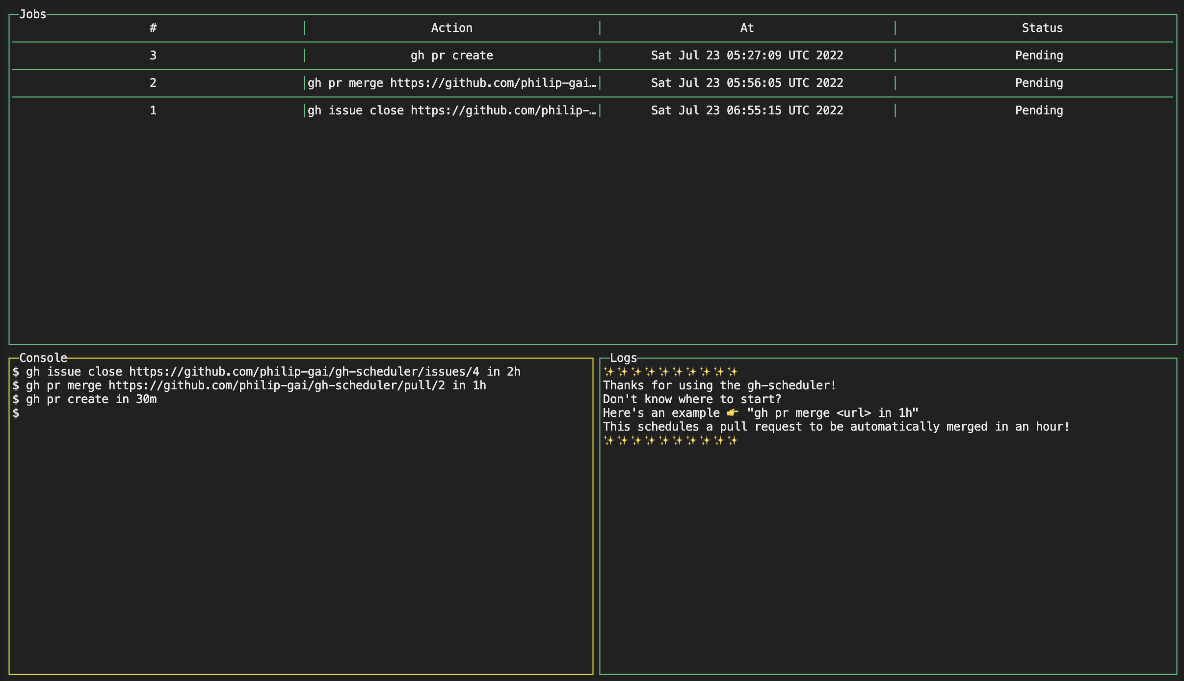 gh-scheduler