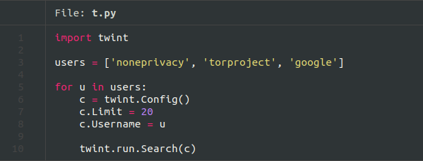 Search twint in a for loop not working after first pass · Issue #389 ...