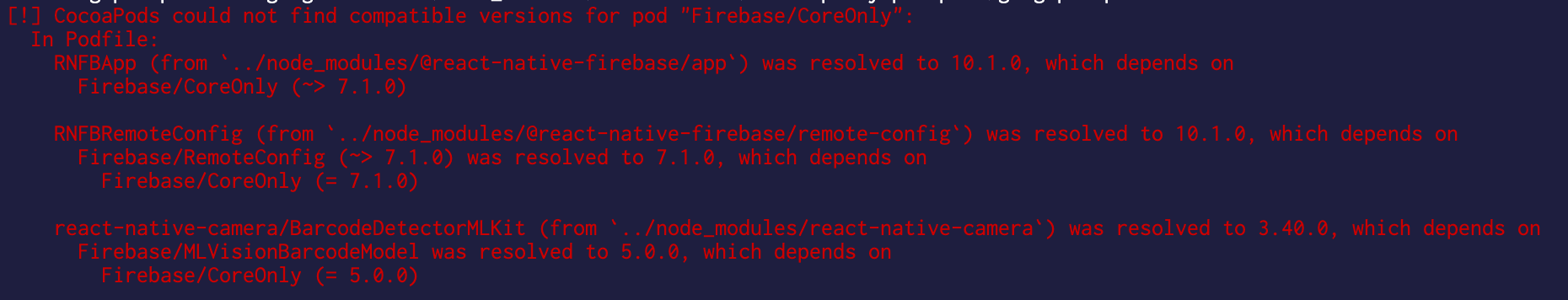 Can't run on iOS after update firebase to 10.x.x · Issue #3040 · react ...