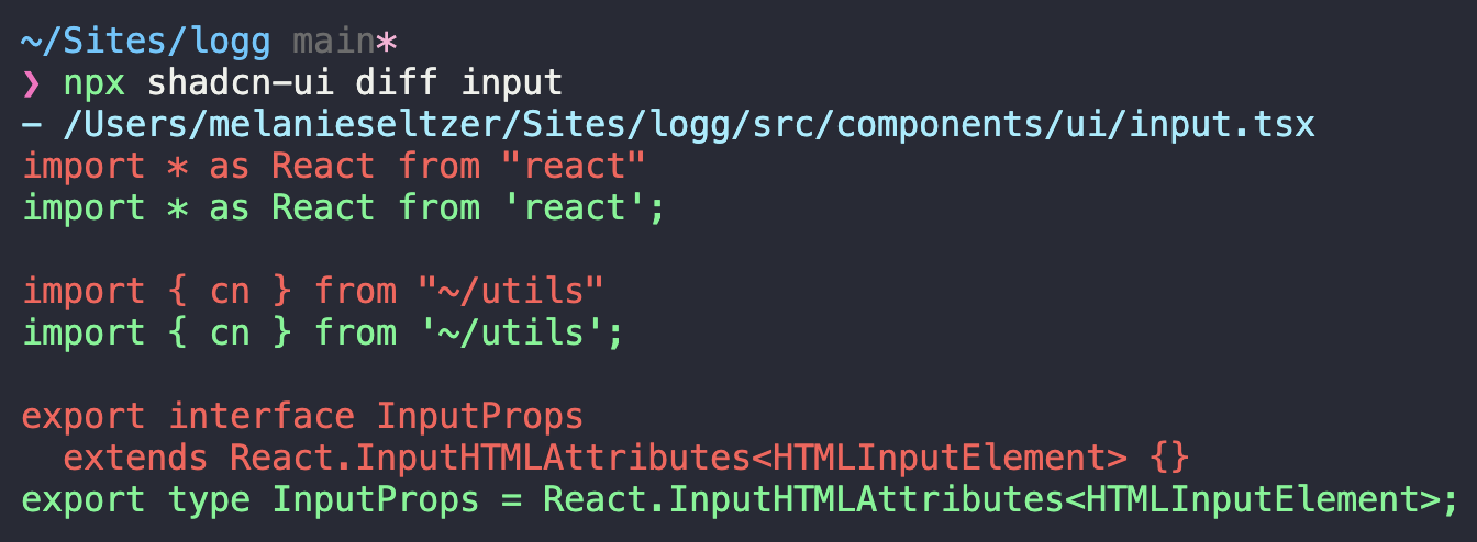 Experimental `diff` command gives false positives due to code style ...
