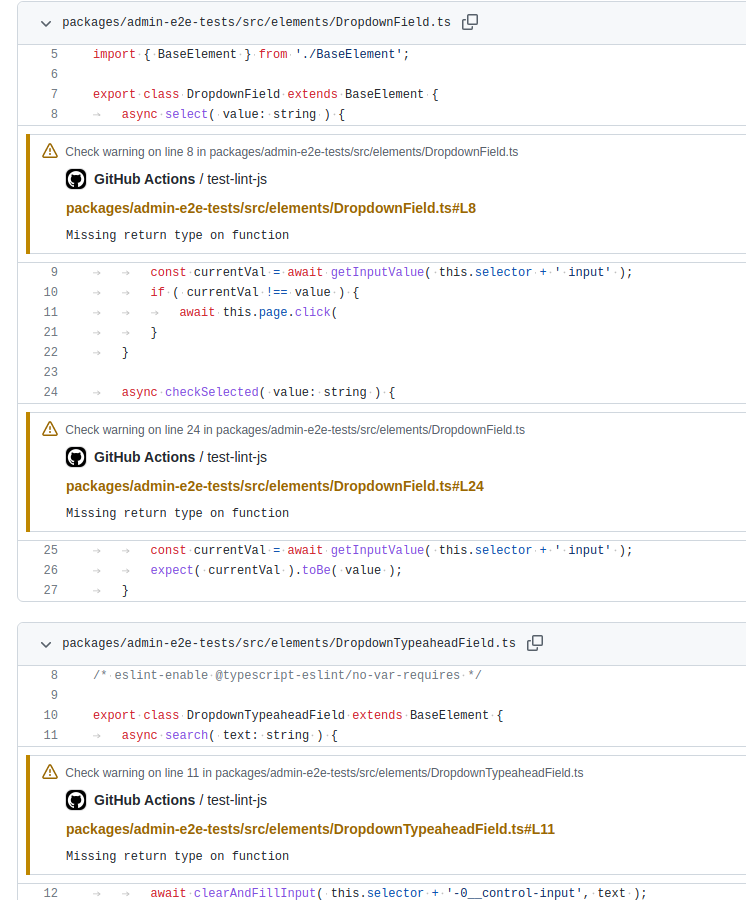 Suppress `lintjs` warnings in CI and GitHub PRs by tomalec · Pull