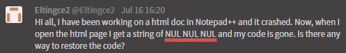 The NUL file-corruption bug appears to not be completely gone (v7.7.1 ...