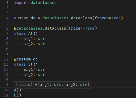 Custom dataclass gets no arguments in tooltip · Issue #656 · microsoft ...