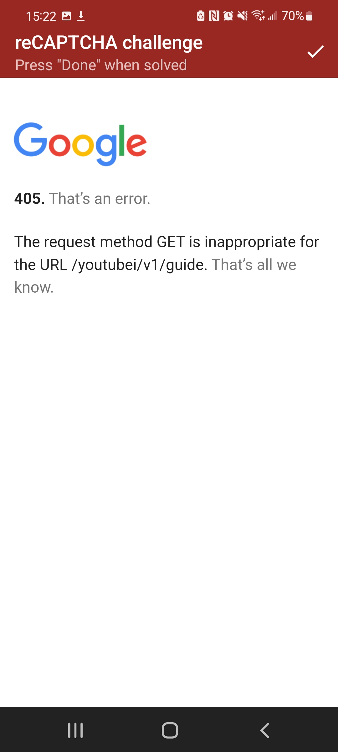 reCAPTCHA Solving Gives Me 405 Error · Issue #8186 · TeamNewPipe ...
