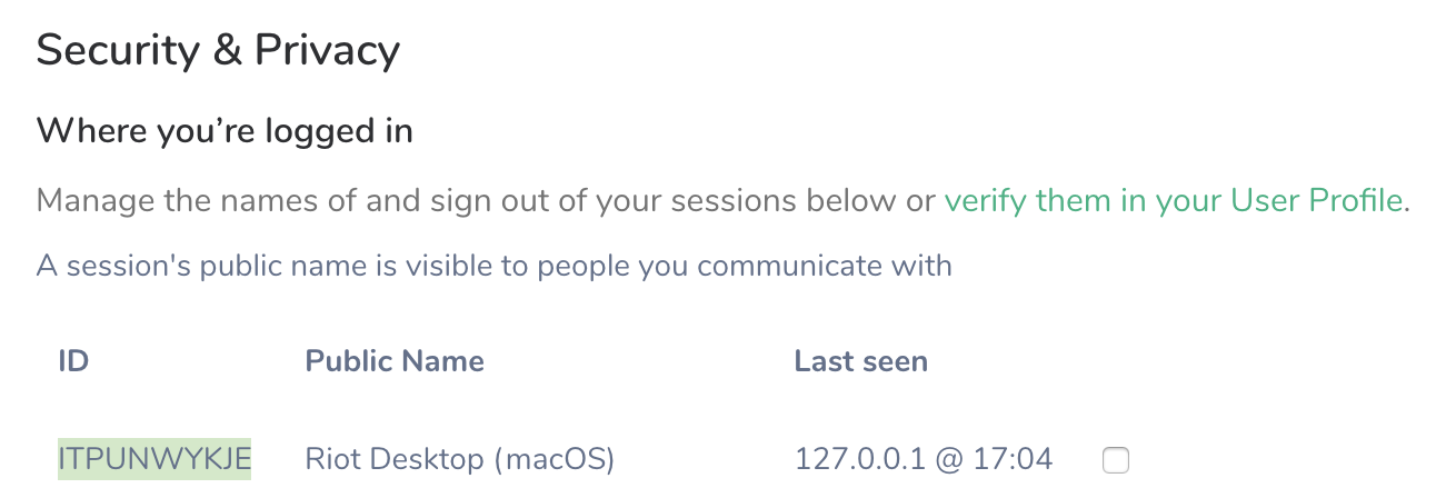 Example image of Riot security settings