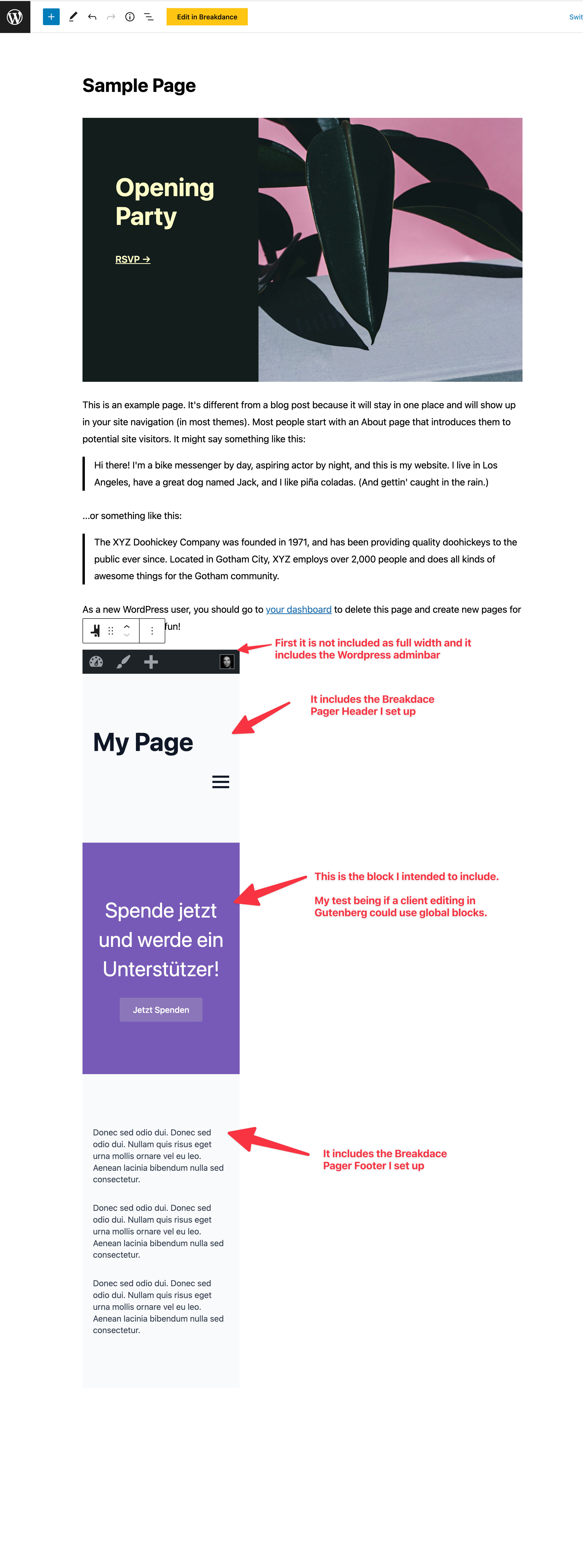 RC1: Including global breakdance block in Gutenberg editor broken ...