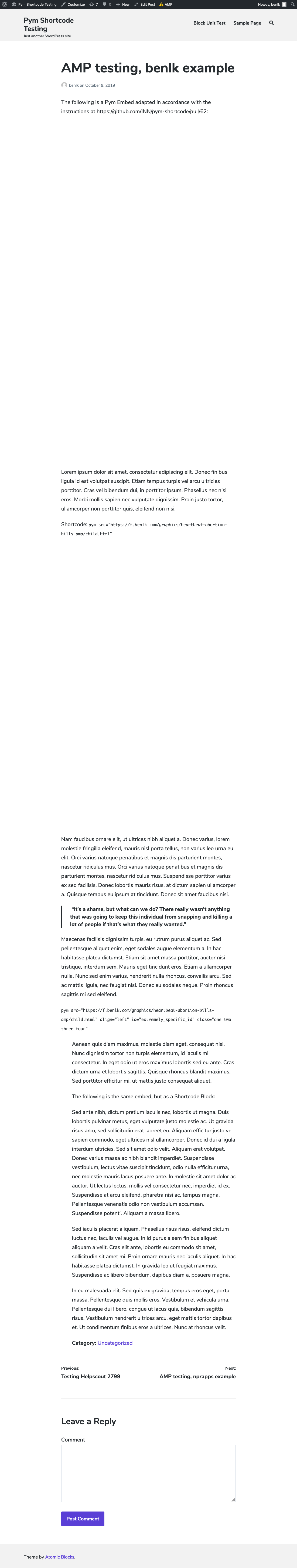 Screenshot_2019-10-09 AMP testing, benlk example – Pym Shortcode Testing