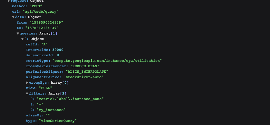Stackdriver: When I use a variable for the filter field in query editor ...