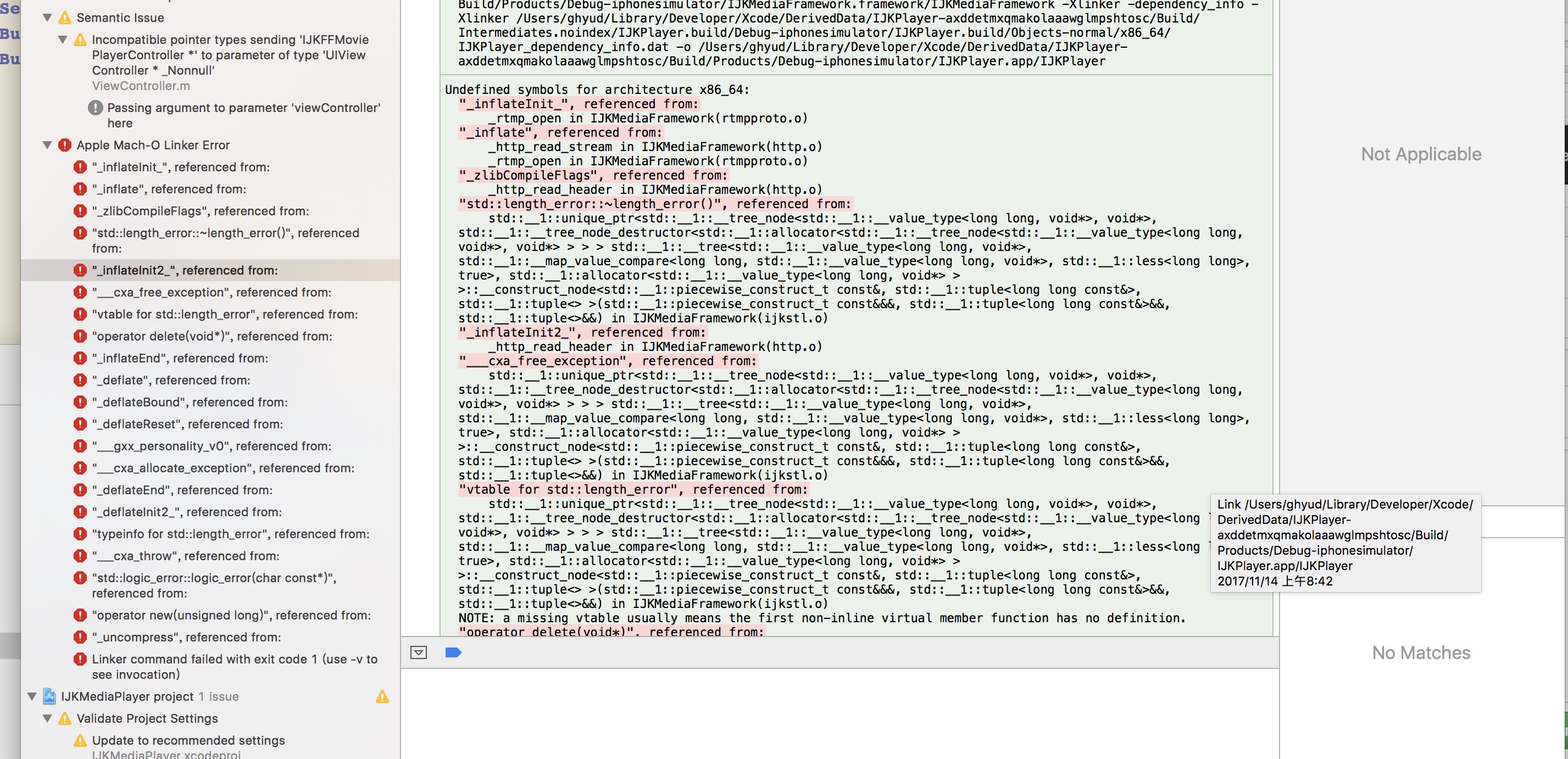 iOS Xcode9.0.1下集成IJKMediaFramework编译出错 · Issue #3754 · bilibili ...