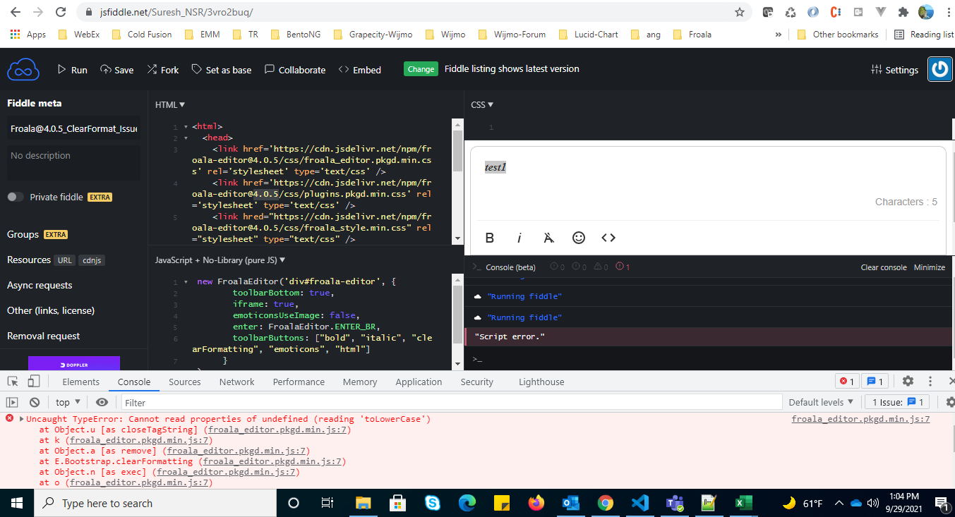 Froala Editor Clear Fromatting Issue while using ENTER_BR option in 4.0 ...