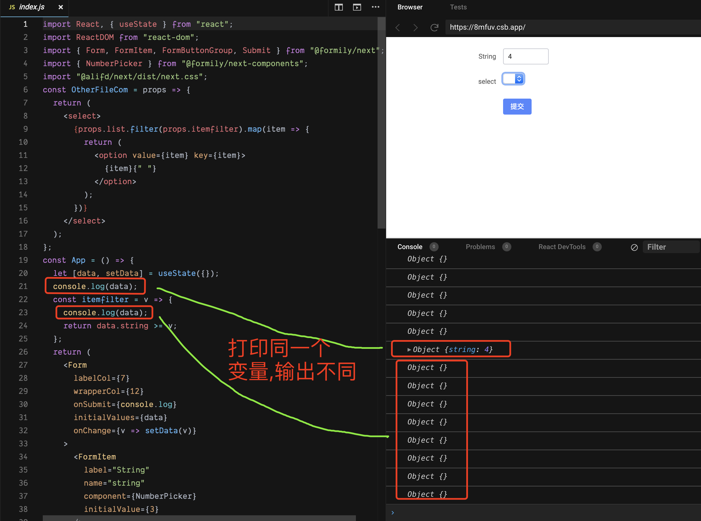 FormItem组件中,变量获取和期望值不同 · Issue #925 · alibaba/formily · GitHub