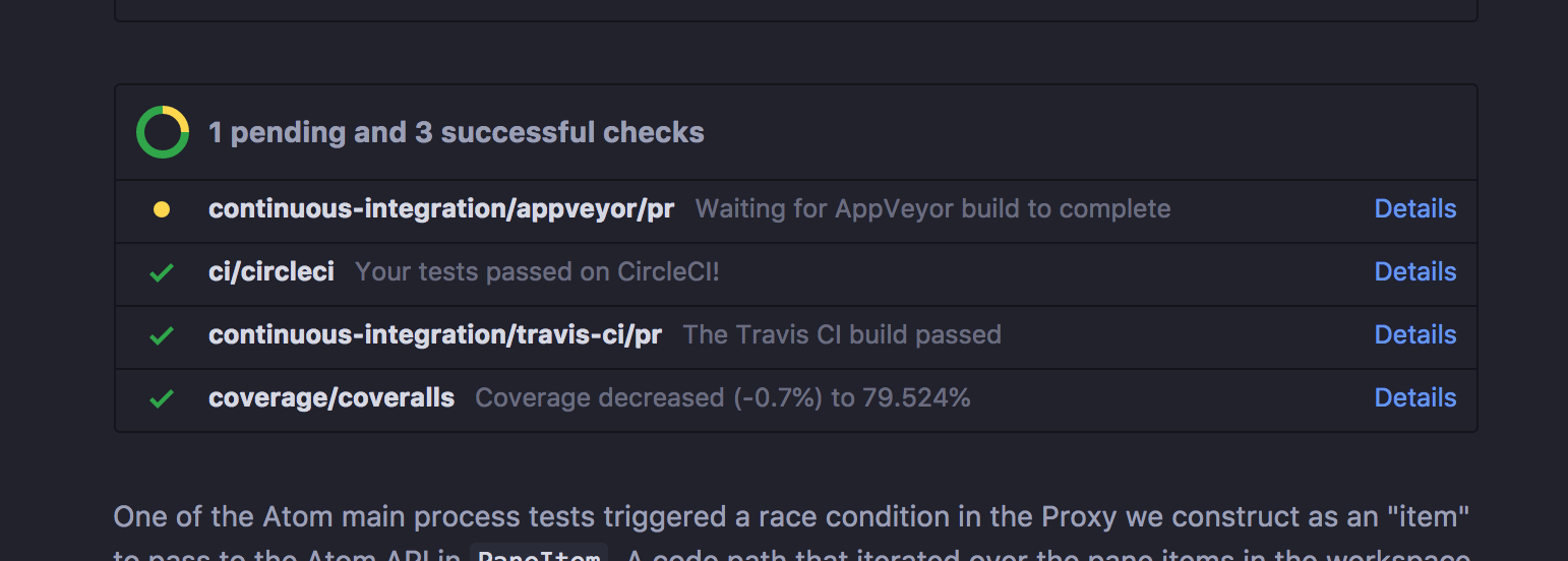 Atom notification on a pull request going green or failing CI · Issue ...