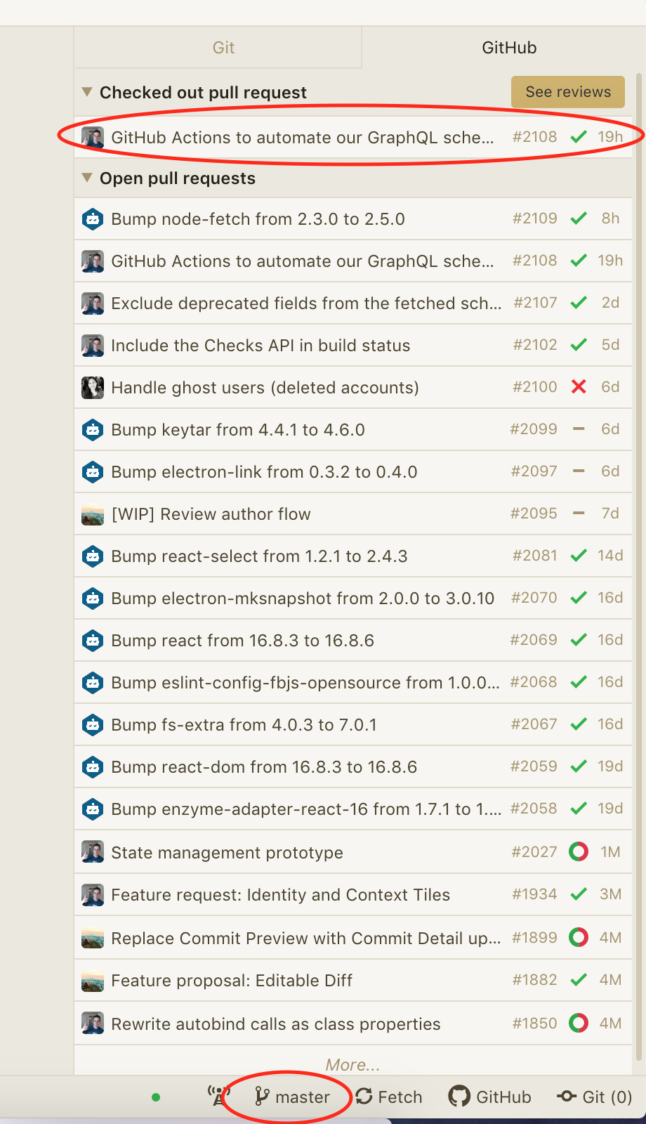 "Checked out pull request" is incorrect sometimes · Issue #2110 · atom ...