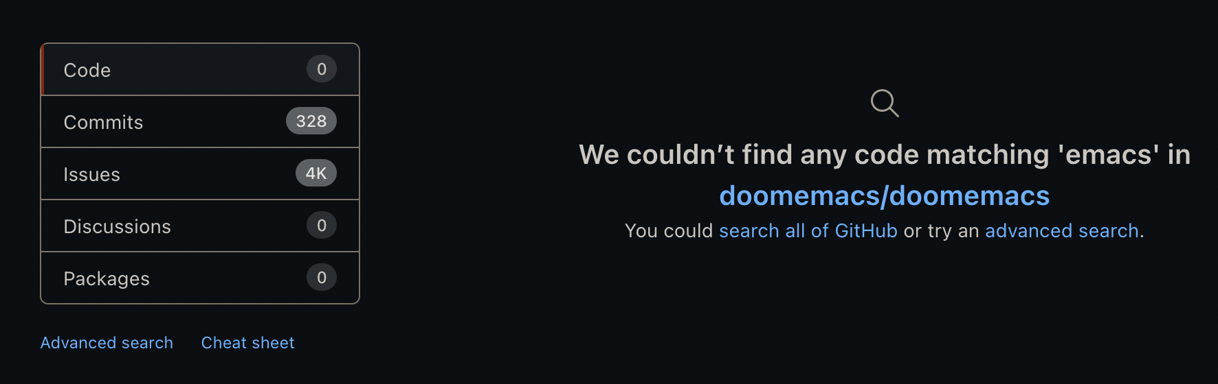 Search of repo returns no code results · community · Discussion #44388 ...