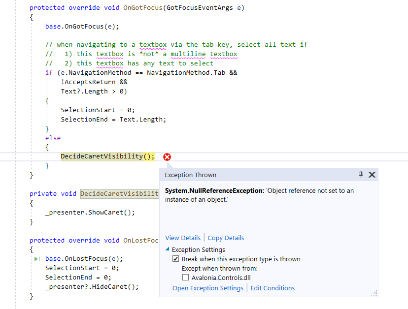 DataGrid NRE on cell edit · Issue #2863 · AvaloniaUI/Avalonia · GitHub