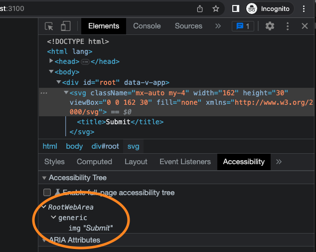[BUG] getByRole('img', { name: 'title' }) does not work on · Issue ...