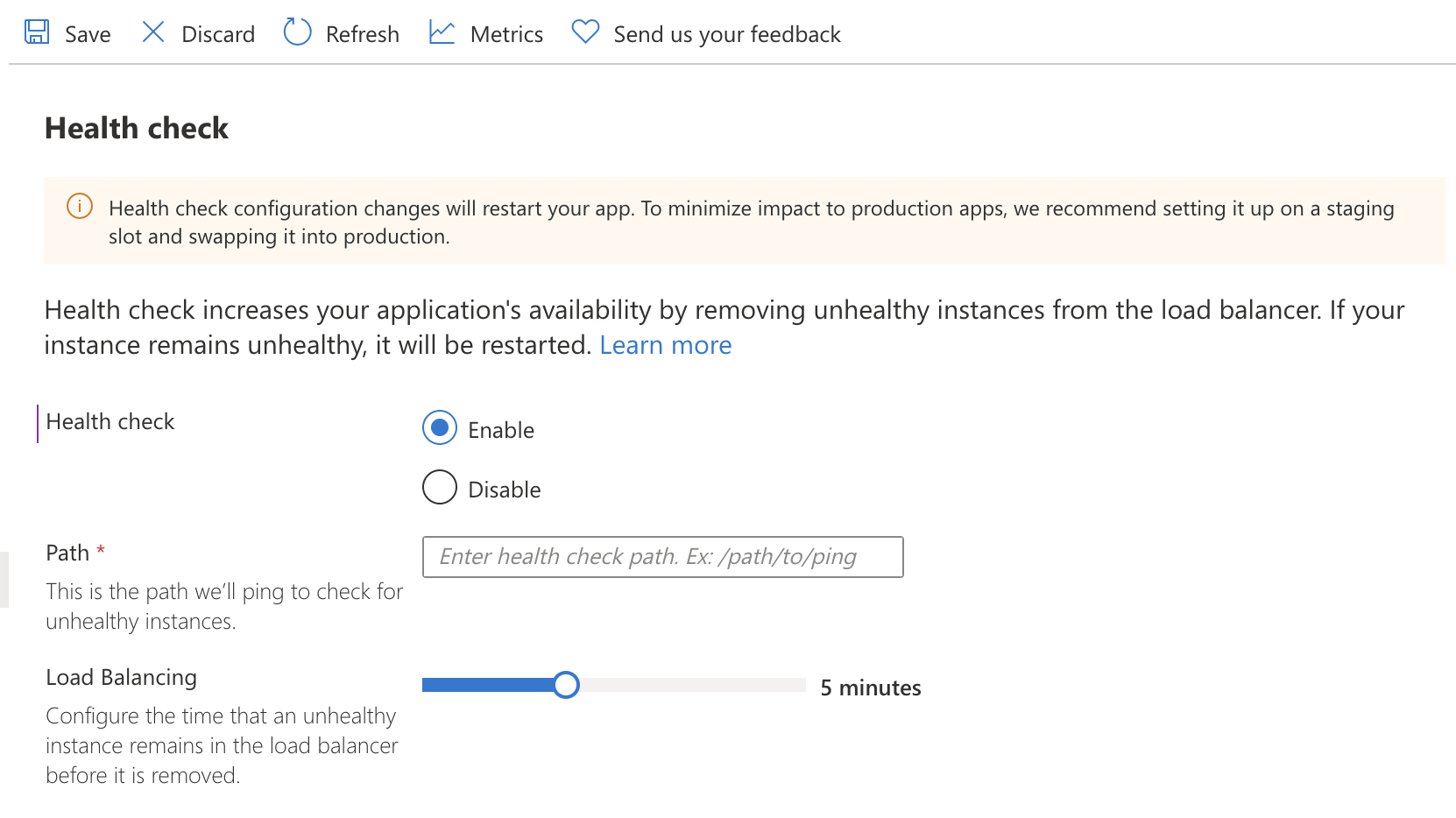 Support for Health Check evaluation period in Azure Functions · Issue
