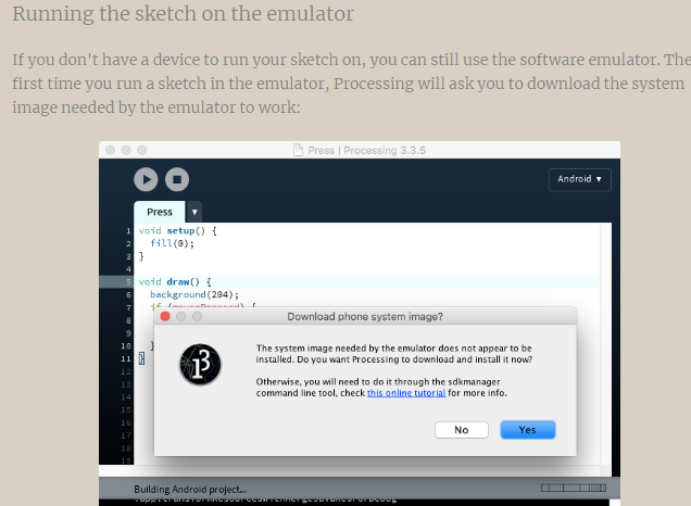 Emulator not working, version 3.5.1 · Issue #5764 · processing ...