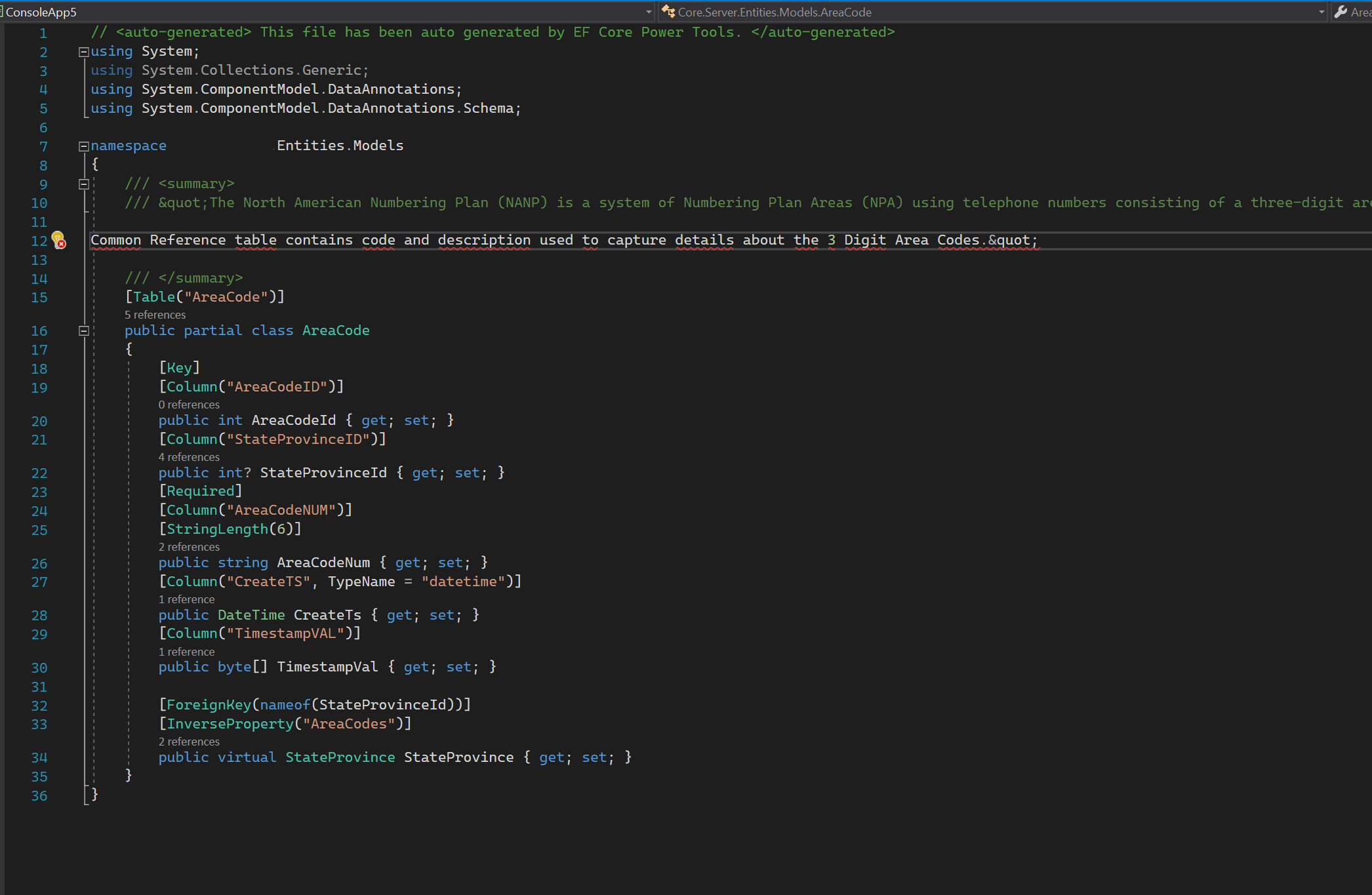 Tables with multi-line comments scaffold as uncompilable code. · Issue ...