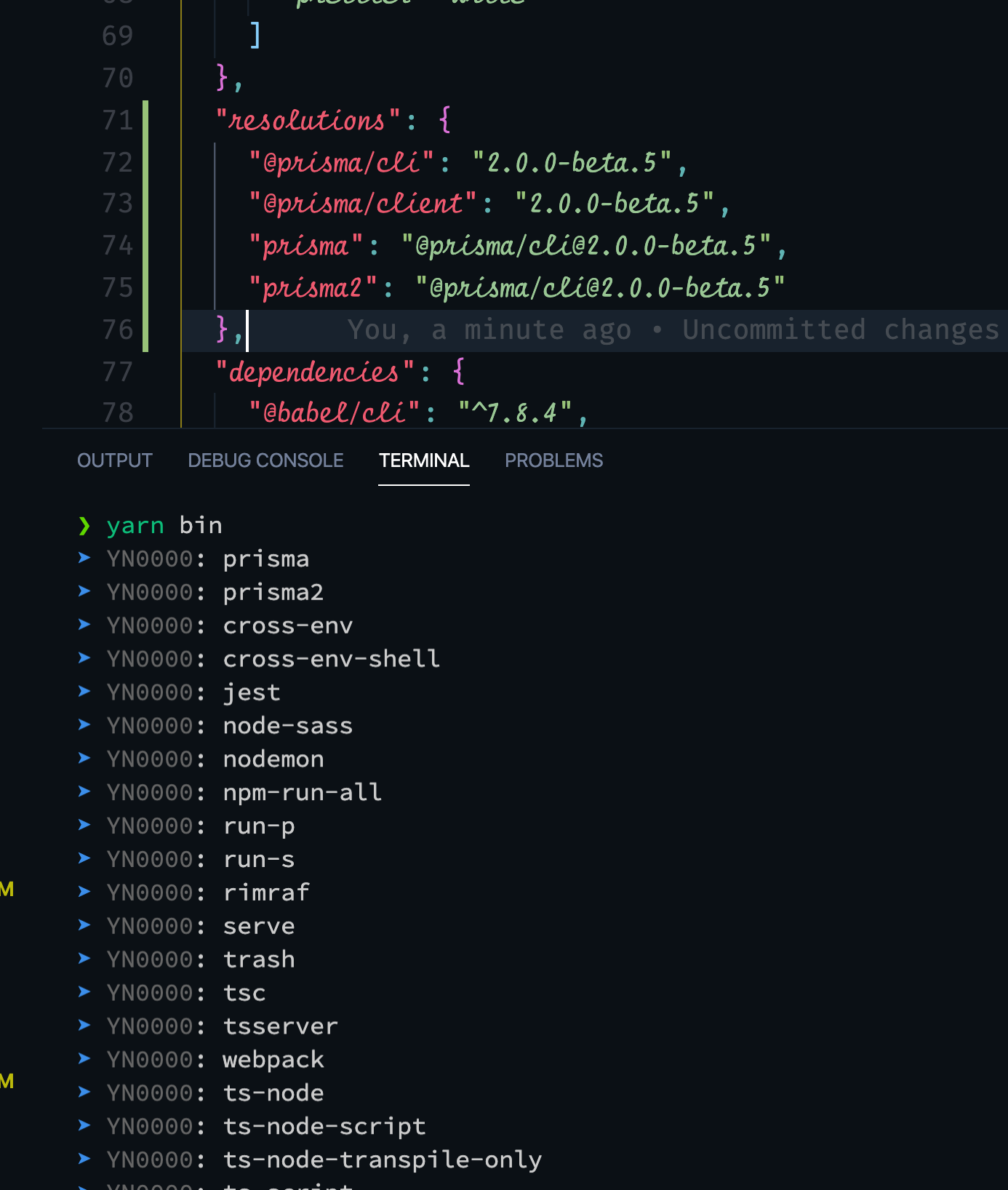 Prisma cli not available with yarn 2 workspaces in latest release