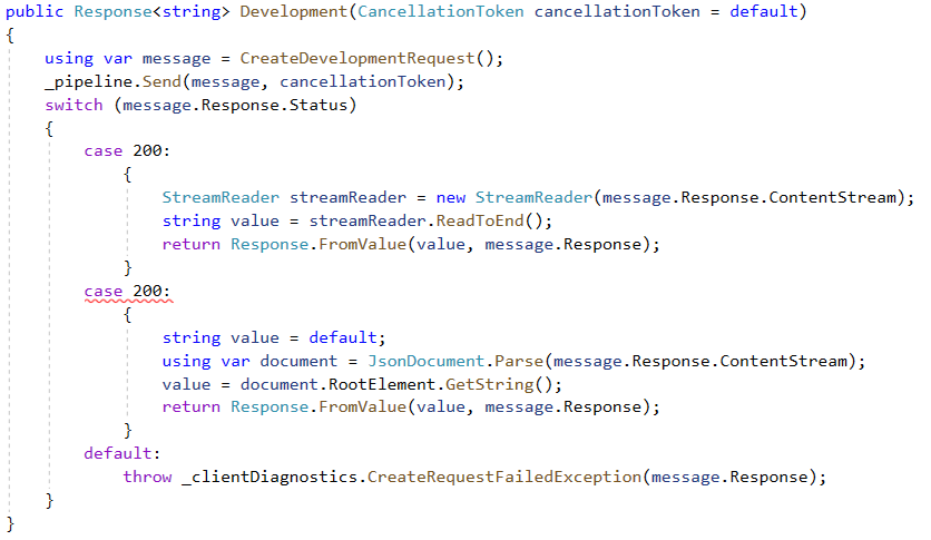 Generating csharp client: ´ClientDiagnostics´ is inaccessible due to ...