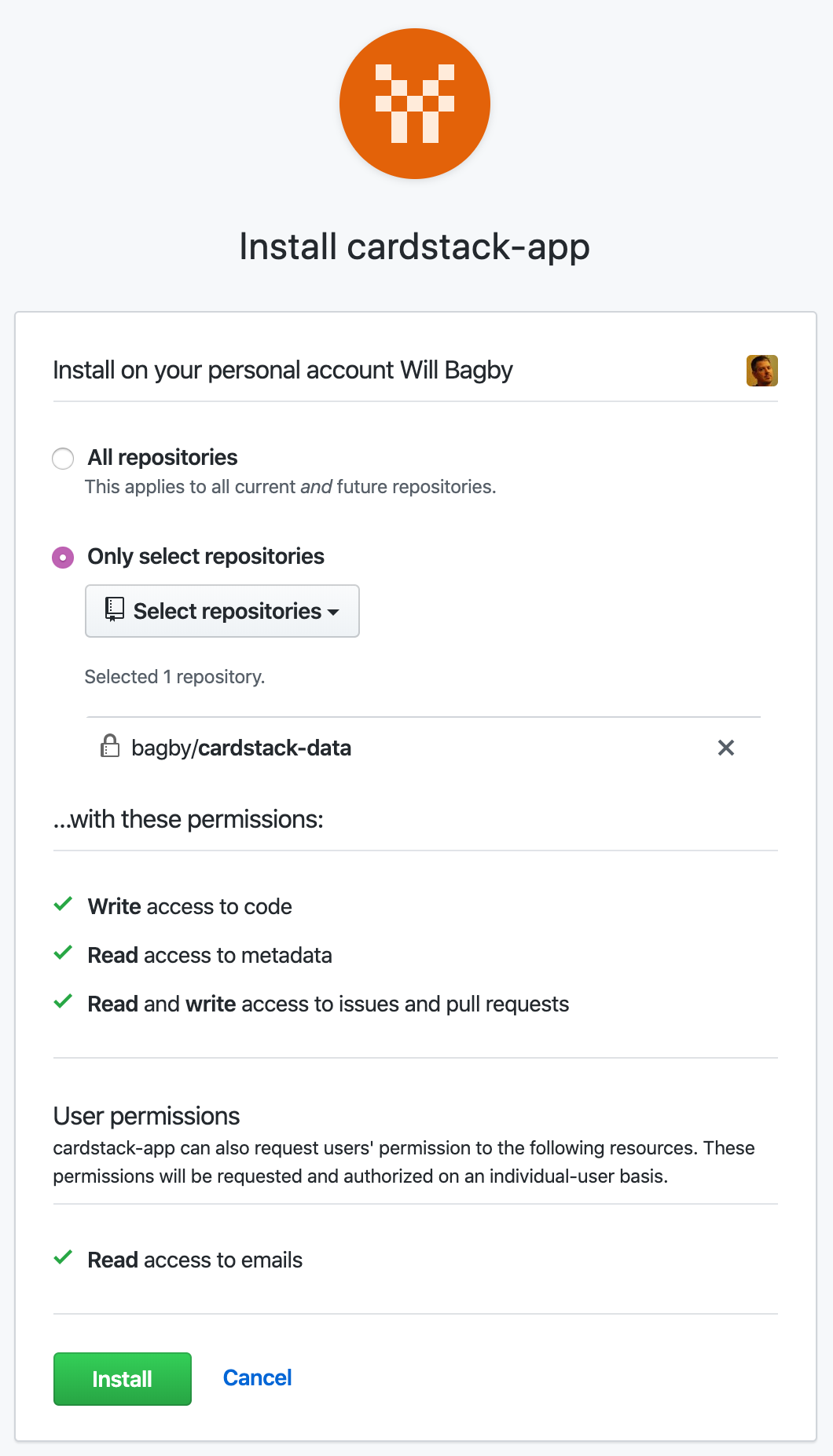 Only select repos and install