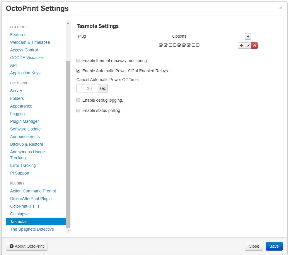 Automatic Power Off not working ?? Issue 74 ?? jneilliii/OctoPrint