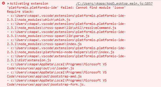 Newest Version (2.3.1) does not load. · Issue #2470 · platformio ...