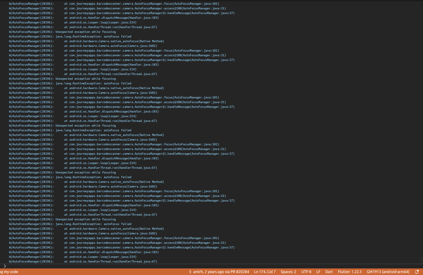 [BUG] App crashing with infinite loop autoFocus failed · Issue #233 ...