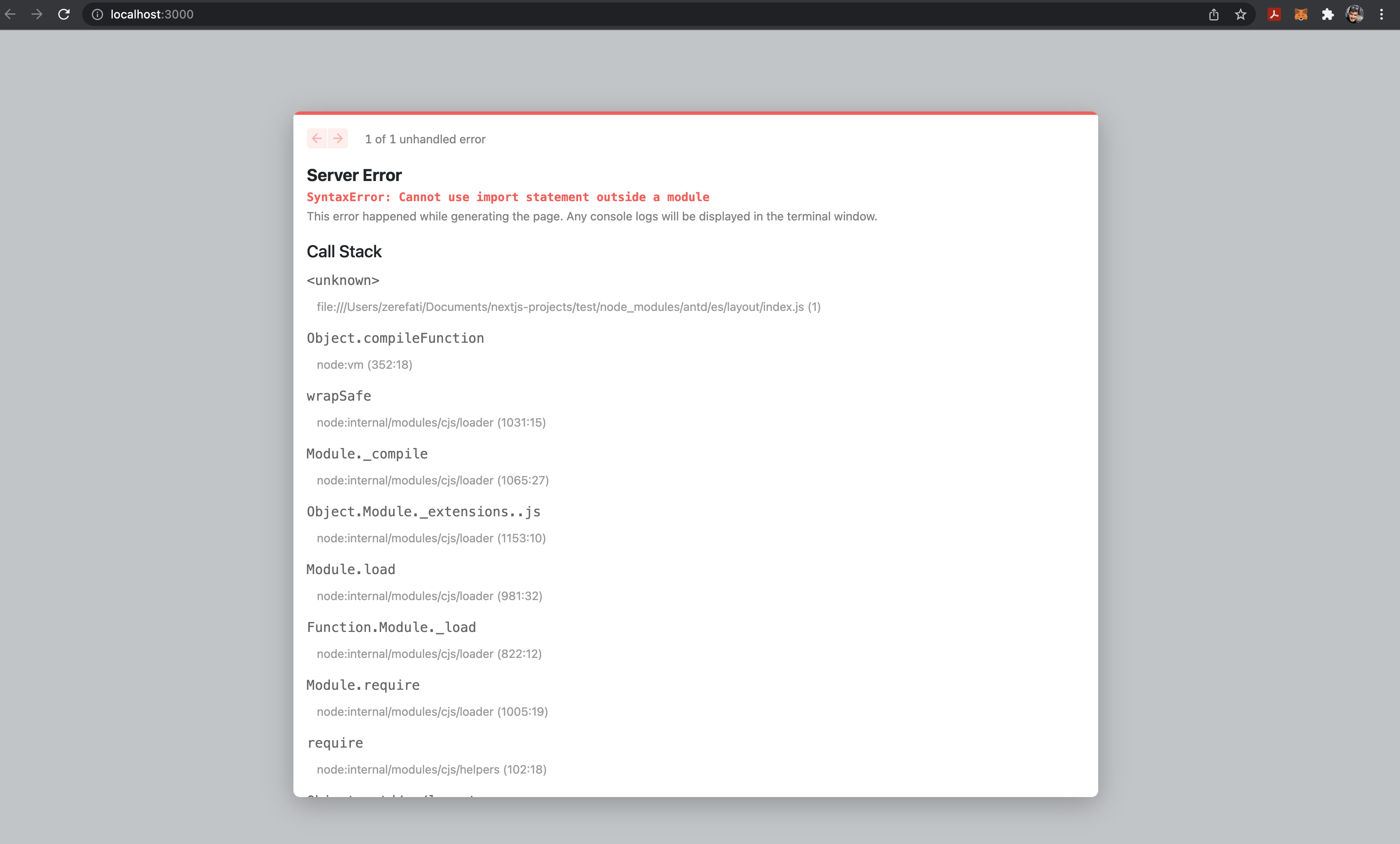 Using ProLayout is causing error when running yarn dev or yarn build 🐛