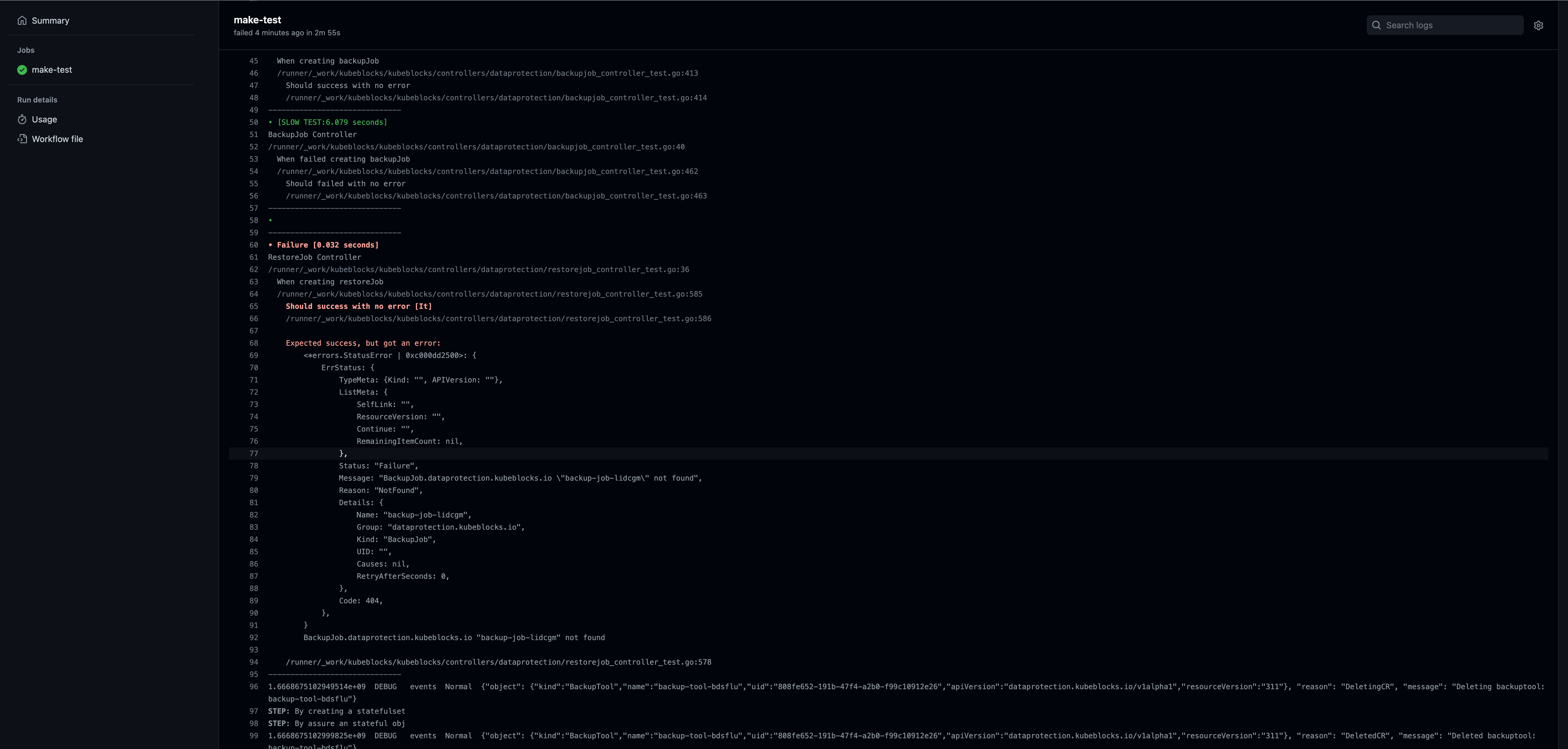 [BUG] unstable test failed at `RestoreJob Controller` · Issue #397 ...