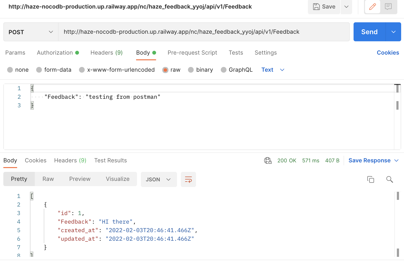 Create Row Post API Not Functioning as Expected · Issue #1043 · nocodb ...