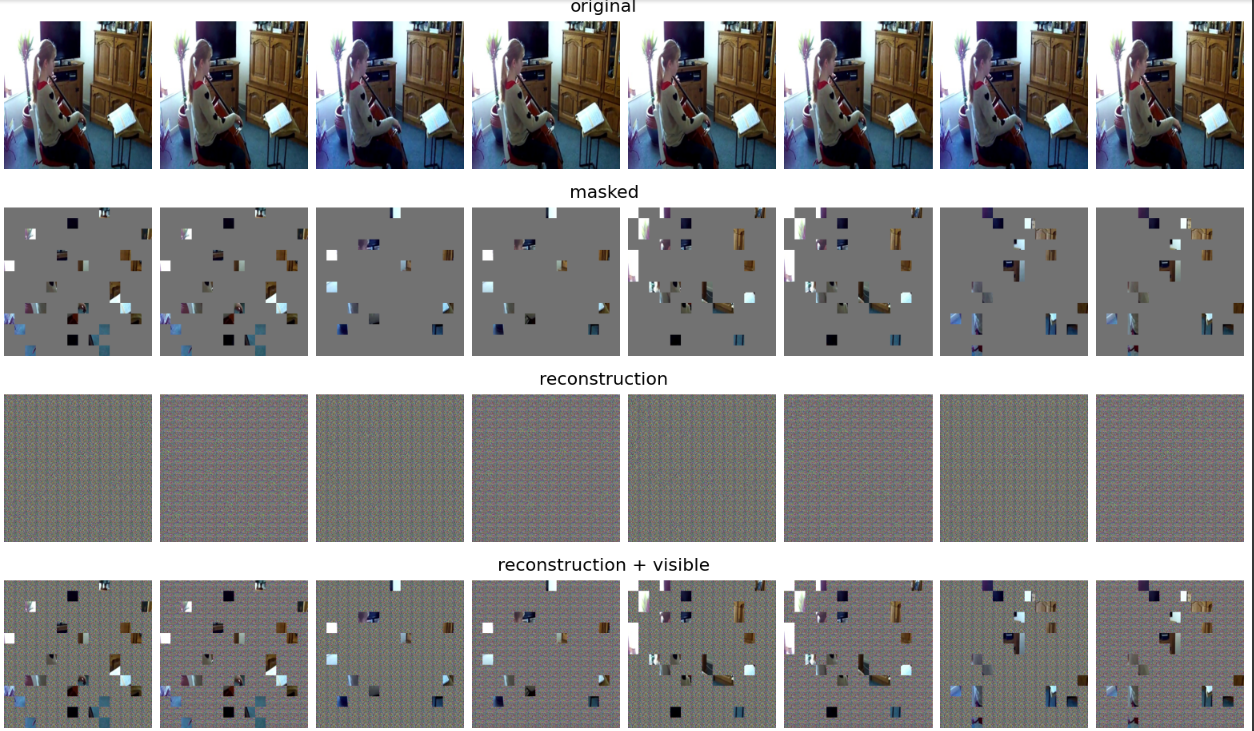 MAE Spatiotemporal Learners (Garbage Results) · Issue 668