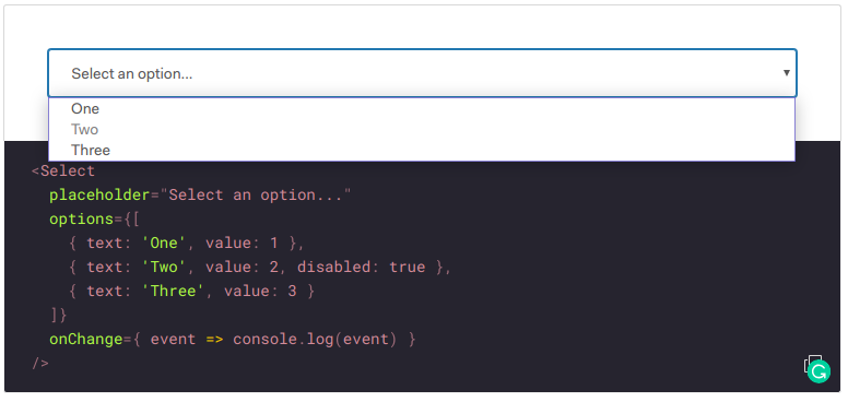 Add disabled option to Select · Issue #1062 · auth0/cosmos · GitHub